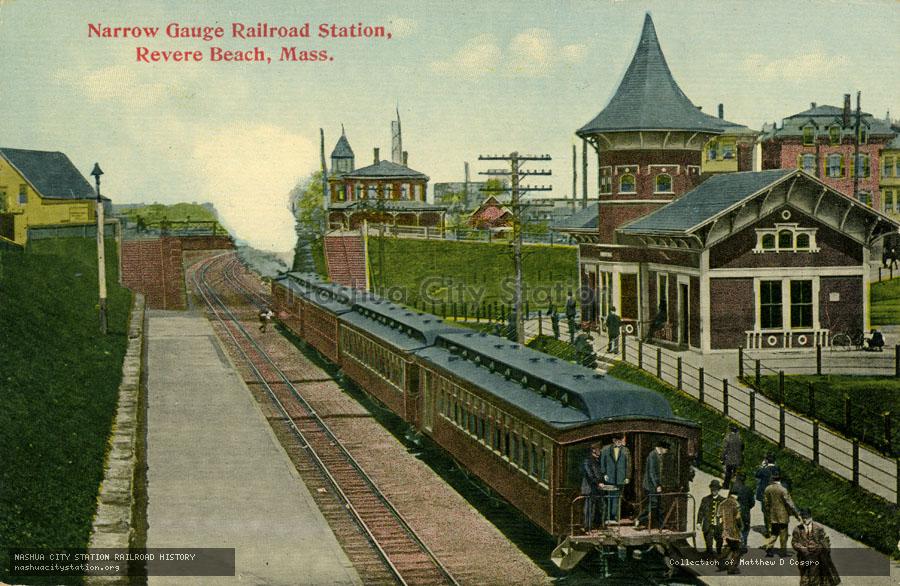 Postcard: Narrow Gauge Railroad Station, Revere Beach, Massachusetts
